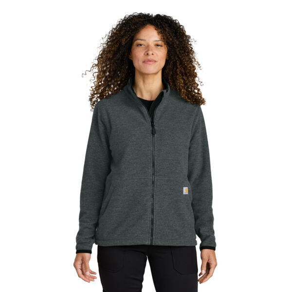 Women's Textured Full Zip Fleece Jacket Thumbnail