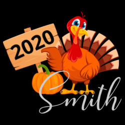 Thanksgiving 2020 Family Name - Adult/Child Soft Breathable Cotton/Poly T-Shirt Face Covering (10-Pack) Design