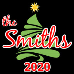 Custom Name Christmas Tree - Adult/Child Soft Breathable Cotton/Poly T-Shirt Face Covering (10-Pack) Design