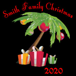 Family Name Christmas Palm - ™ Infant Contrast Trim Terry Bib Design