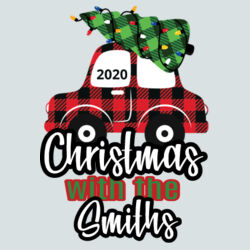 Customizable Christmas with the Family Name Buffalo Plaid Car  - &#174; Girls Perfect Tri &#174; Tee Design