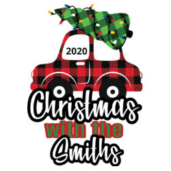 Customizable Christmas with the Family Name Buffalo Plaid Car  - ® Perfect Tri ® V Neck Tee Design