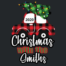 Customizable Christmas with the Family Name Buffalo Plaid Car  - ® Perfect Tri ® 3/4 Sleeve Raglan Design