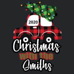 Customizable Christmas with the Family Name Buffalo Plaid Car  - Women's Perfect Tri ® 3/4 Sleeve Raglan Design