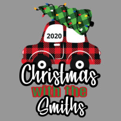 Customizable Christmas with the Family Name Buffalo Plaid Car  - ® Youth Perfect Tri ® Long Sleeve Hoodie Design