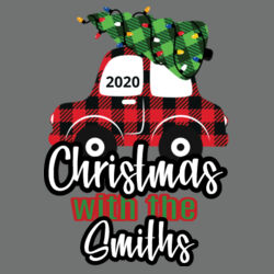 Customizable Christmas with the Family Name Buffalo Plaid Car  - Women's Perfect Tri ® Long Sleeve Hoodie Design