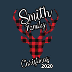Customizable Family Name Buffalo Plaid Deer - ® Perfect Tri ® 3/4 Sleeve Raglan Design