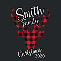 Customizable Family Name Buffalo Plaid Deer - Women's Perfect Tri ® 3/4 Sleeve Raglan Design