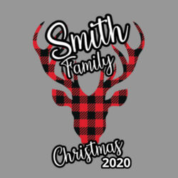 Customizable Family Name Buffalo Plaid Deer - ® Youth Perfect Tri ® Long Sleeve Hoodie Design