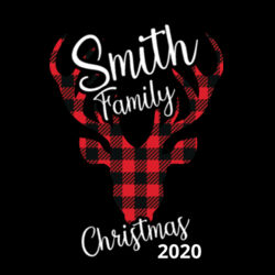 Customizable Family Name Buffalo Plaid Deer - Adult/Child Soft Breathable Cotton/Poly T-Shirt Face Covering (10-Pack) Design