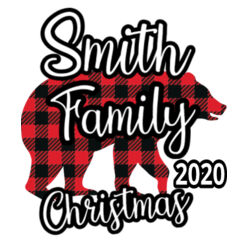 Family Name Buffalo Plaid Bear - ™ Infant Premium Jersey Bib Design