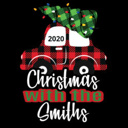 Buffalo Print Car Christmas with the Family Name - Adult/Child Soft Breathable Cotton/Poly T-Shirt Face Covering (10-Pack) 2 Design