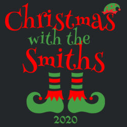 Christmas with the Custom Name Elf Shoes - Women's Perfect Tri ® 3/4 Sleeve Raglan Design