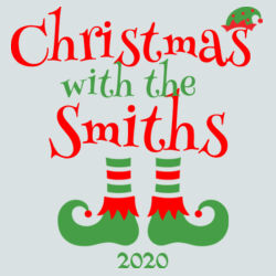 Christmas with the Custom Name Elf Shoes - Infant Core Cotton Tee Design