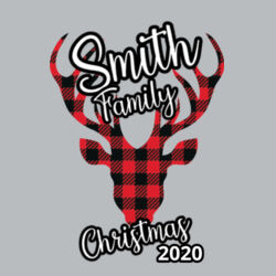 Customizable Family Name Buffalo Plaid Deer - ™ Infant Short Sleeve Baby Rib Bodysuit Design