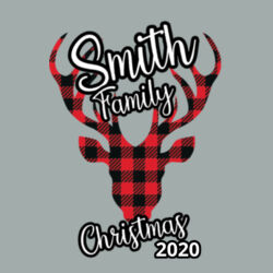 Customizable Family Name Buffalo Plaid Deer - Infant Core Cotton Tee Design