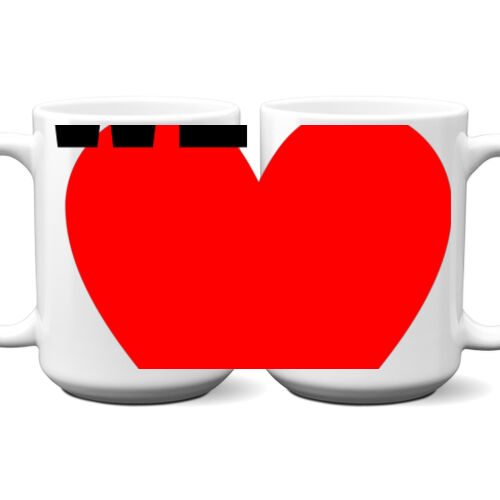Custom Heart  - 15 oz Ceramic Mug, UV Protected, FDA Compliant, Microwave and Dishwasher Safe Thumbnail