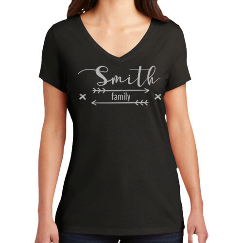Farmhouse Arrow Family Name - Women's Perfect Tri ® V Neck Tee Thumbnail