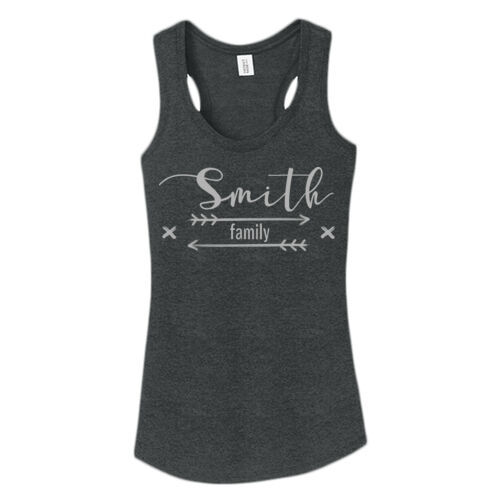 Farmhouse Arrow Family Name - ® Women's Perfect Tri ® Racerback Tank Thumbnail