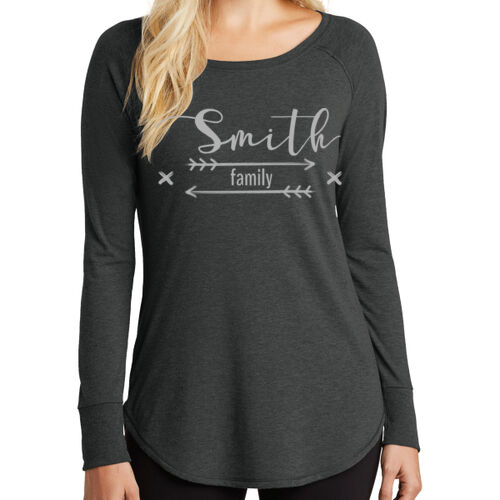 Farmhouse Arrow Family Name - ® Women's Perfect Tri ® Long Sleeve Tunic Tee Thumbnail