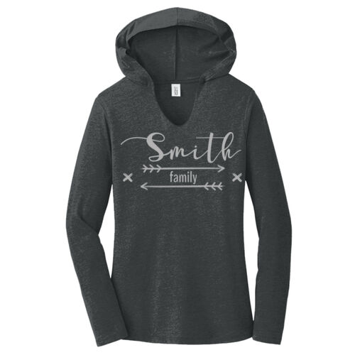Farmhouse Arrow Family Name - Women's Perfect Tri ® Long Sleeve Hoodie Thumbnail