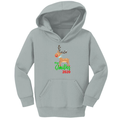 Family Name Reindeer - Toddler Core Fleece Pullover Hooded Sweatshirt Thumbnail