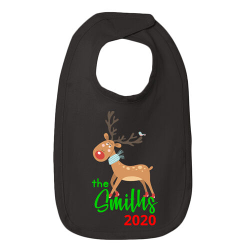 Family Name Reindeer - ™ Infant Premium Jersey Bib Thumbnail
