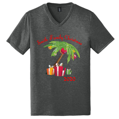 Family Name Christmas Palm - ® Perfect Tri ® V Neck Tee Thumbnail