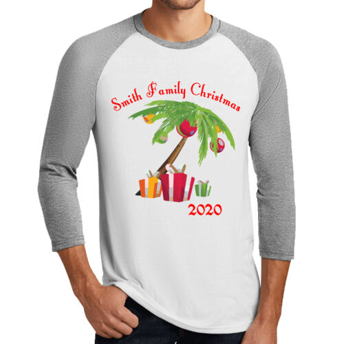 Family Name Christmas Palm - ® Perfect Tri ® 3/4 Sleeve Raglan Thumbnail
