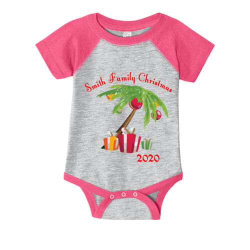 Family Name Christmas Palm - ™ Infant Baseball Fine Jersey Bodysuit Thumbnail