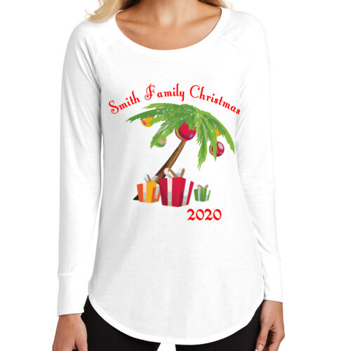 Family Name Christmas Palm - ® Women's Perfect Tri ® Long Sleeve Tunic Tee Thumbnail