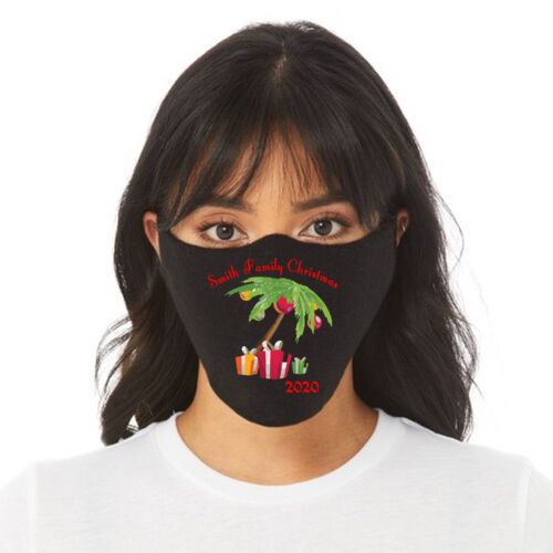 Family Name Christmas Palm - Adult/Child Soft Breathable Cotton/Poly T-Shirt Face Covering (10-Pack) Thumbnail