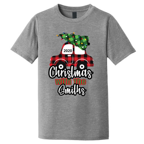 Customizable Christmas with the Family Name Buffalo Plaid Car  - ® Youth Perfect Tri ® Tee Thumbnail
