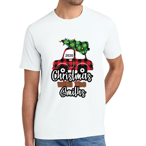 Customizable Christmas with the Family Name Buffalo Plaid Car  - ® Perfect Tri ® Tee Thumbnail