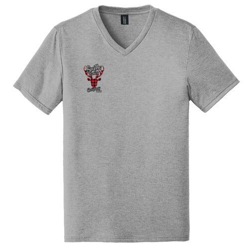 Customizable Family Name Buffalo Plaid Deer - ® Perfect Tri ® V Neck Tee Thumbnail