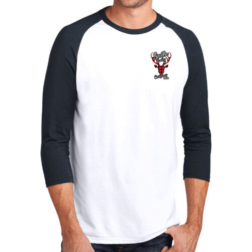 Customizable Family Name Buffalo Plaid Deer - ® Perfect Tri ® 3/4 Sleeve Raglan Thumbnail