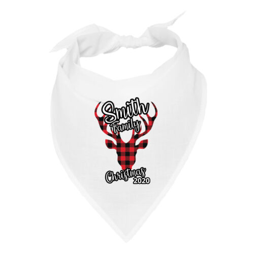 Customizable Family Name Buffalo Plaid Deer - Custom Bandana Face Cover (5-Pack) Thumbnail