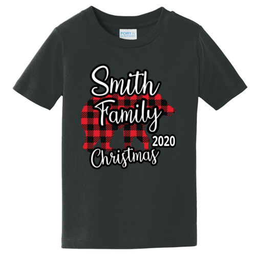 Family Name Buffalo Plaid Bear - ® Toddler Fan Favorite Tee Thumbnail