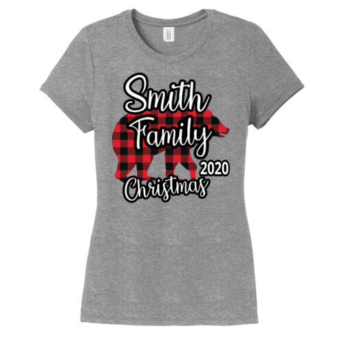 Family Name Buffalo Plaid Bear - ® Women's Perfect Tri ® Tee Thumbnail