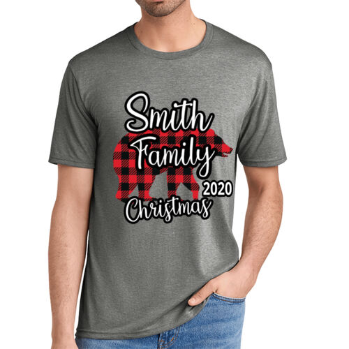 Family Name Buffalo Plaid Bear - ® Perfect Tri ® Tee Thumbnail