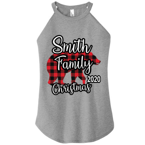 Family Name Buffalo Plaid Bear - ® Women's Perfect Tri ® Rocker Tank Thumbnail