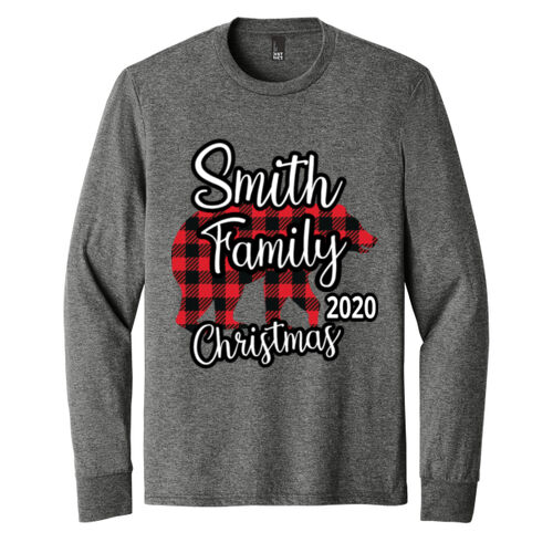 Family Name Buffalo Plaid Bear - Perfect Tri ® Long Sleeve Tee Thumbnail