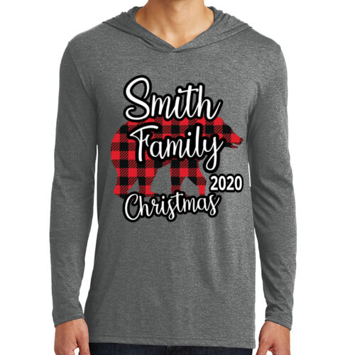 Family Name Buffalo Plaid Bear - Perfect Tri ® Long Sleeve Hoodie Thumbnail