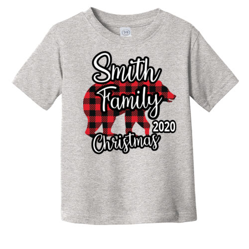 Family Name Buffalo Plaid Bear - ™ Toddler Fine Jersey Tee Thumbnail
