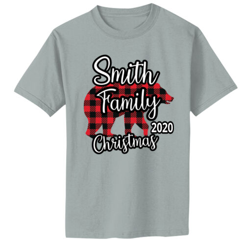 Family Name Buffalo Plaid Bear - Toddler Core Cotton Tee Thumbnail