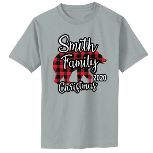 Family Name Buffalo Plaid Bear - Infant Core Cotton Tee Thumbnail