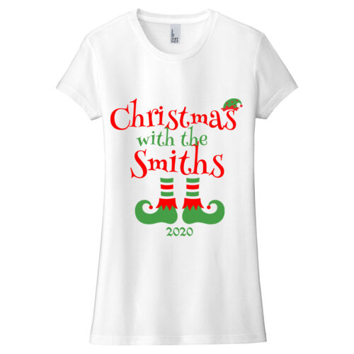 Christmas with the Custom Name Elf Shoes - ® Women's Fitted Perfect Tri ® Tee Thumbnail