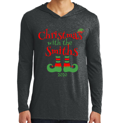 Christmas with the Custom Name Elf Shoes - Perfect Tri ® Long Sleeve Hoodie Thumbnail