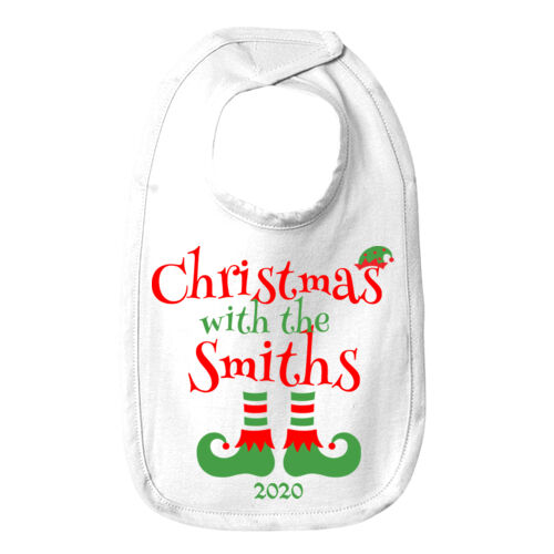 Christmas with the Custom Name Elf Shoes - ™ Infant Premium Jersey Bib Thumbnail