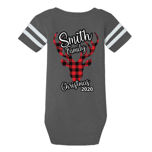 Customizable Family Name Buffalo Plaid Deer - ™ Infant Football Fine Jersey Bodysuit Thumbnail